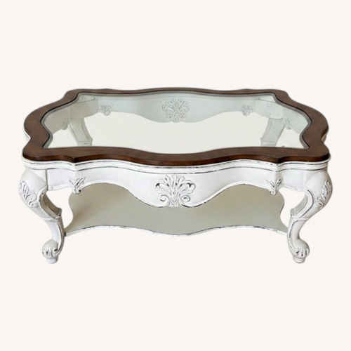 Used Vintage/Antique Finds White Wood Coffee Table for sale on AptDeco