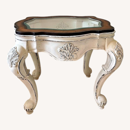 Used Vintage/Antique Finds White Wood Side Table for sale on AptDeco
