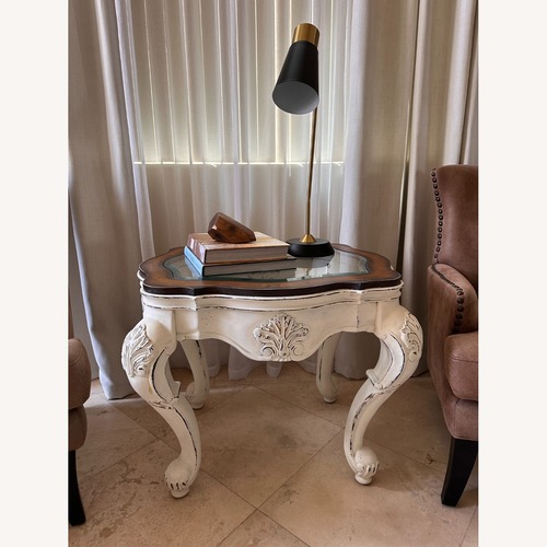 Used Vintage/Antique Finds White Wood Side Table for sale on AptDeco