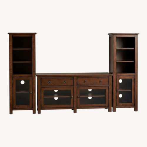 Used Pottery Barn Benchwright Grand Console & Towers for sale on AptDeco