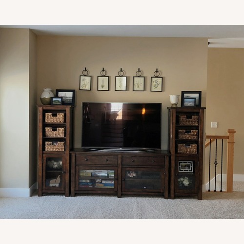 Used Pottery Barn Benchwright Grand Console & Towers  for sale on AptDeco