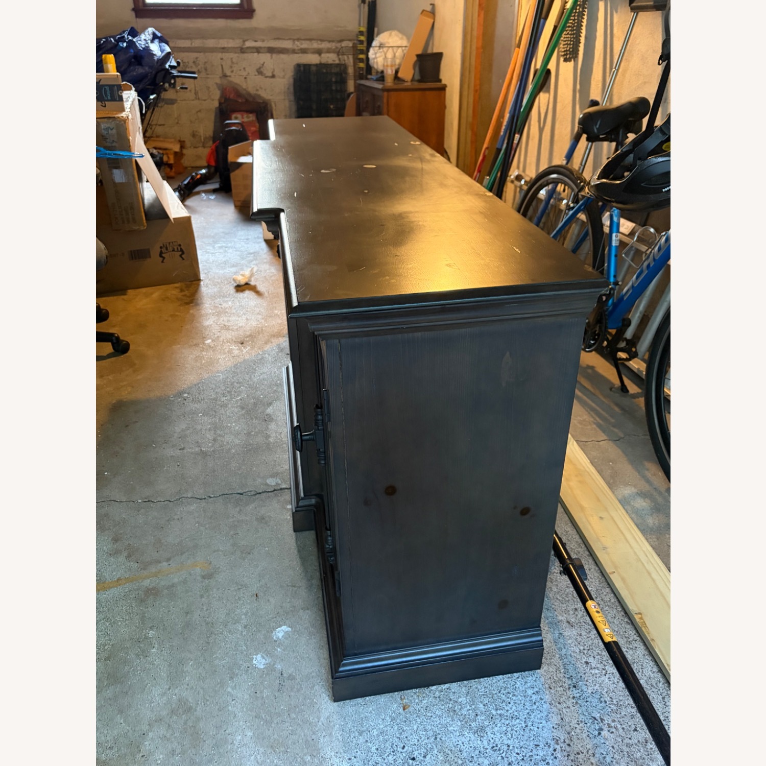 Wooden Entertainment Center With Electric Heater - image-3