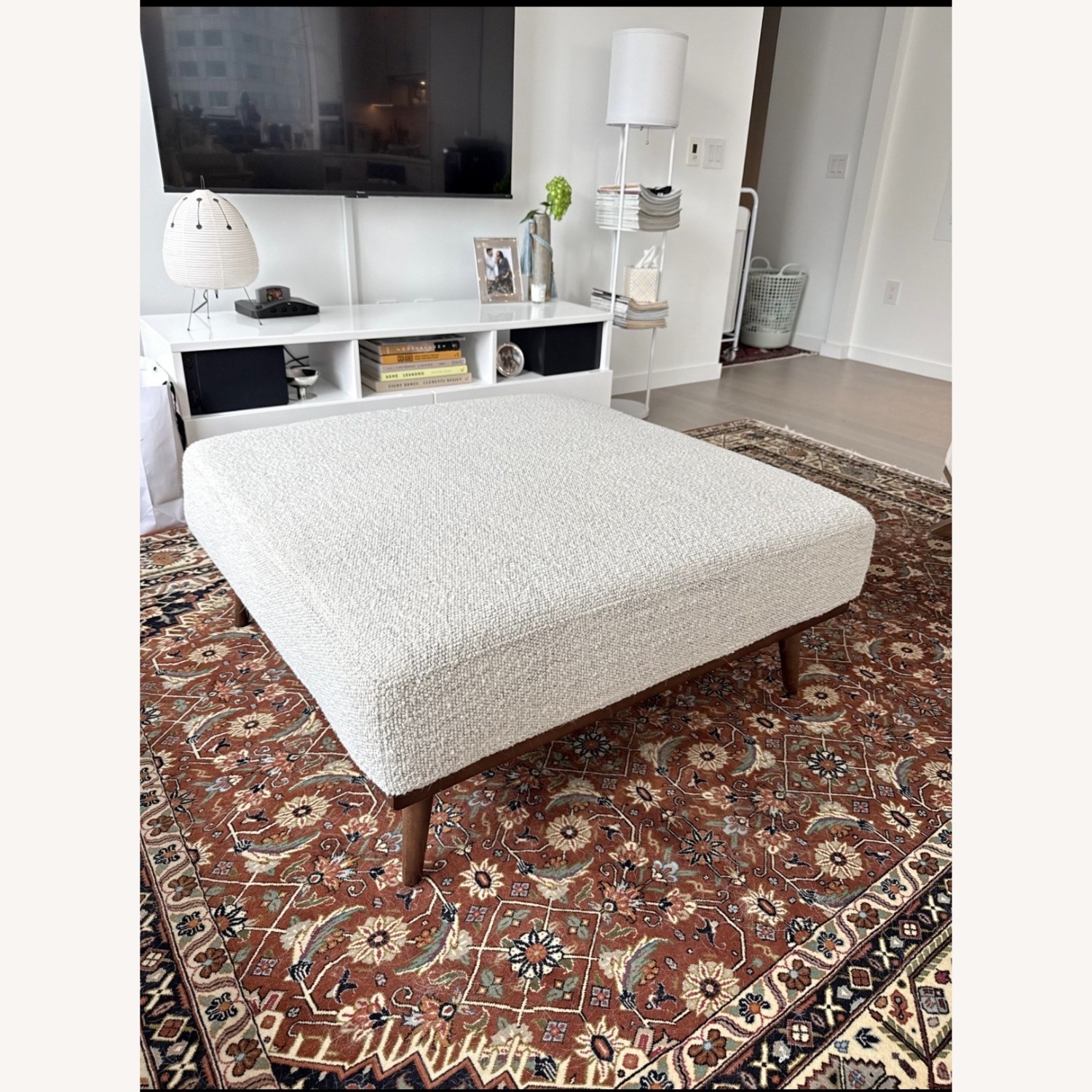 Article Rhett Natural Fabric Ottoman - image-1