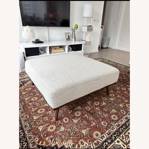 Used Article Rhett Natural Fabric Ottoman for sale on AptDeco