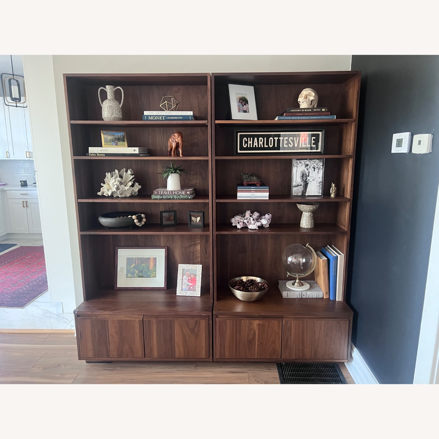 Walnut Entertainment Unit and Bookshelves - image-2