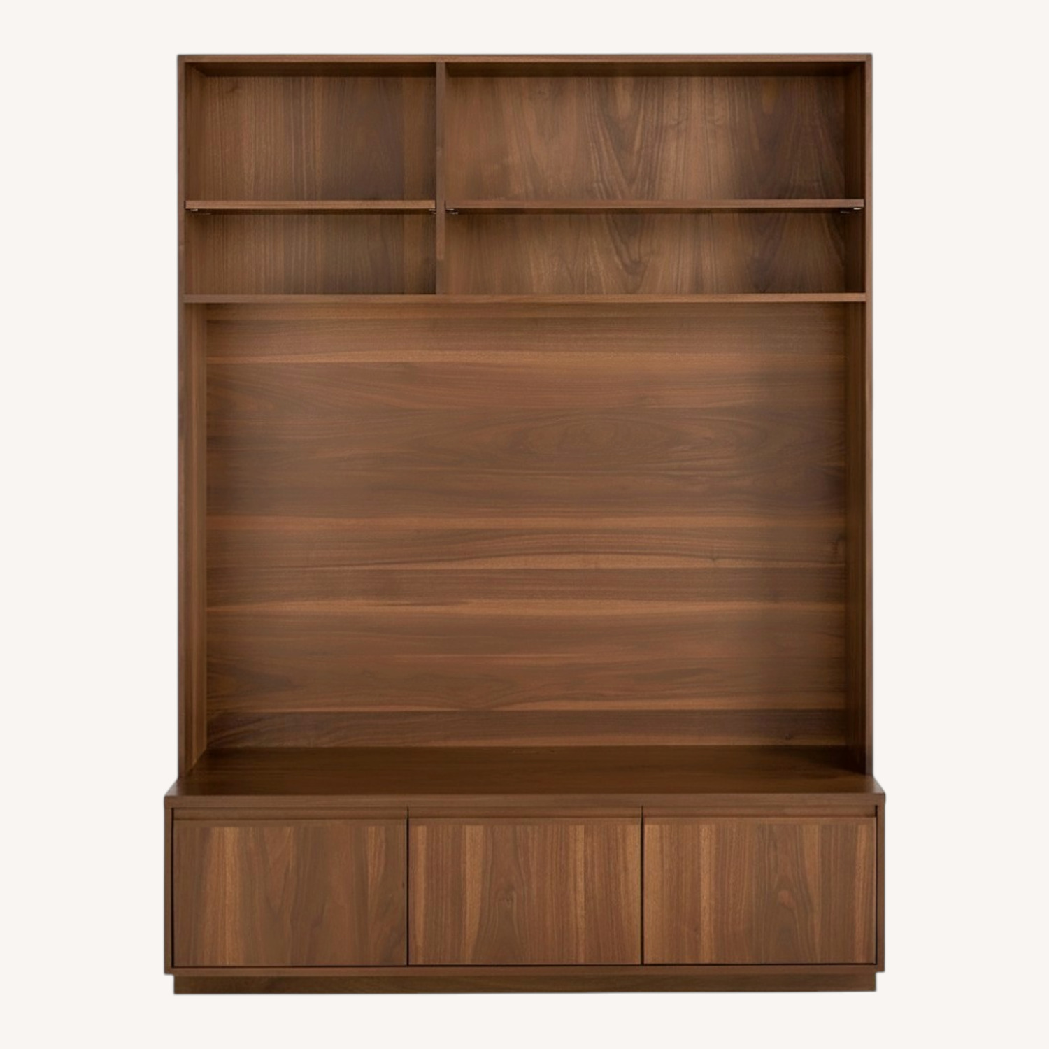 Walnut Entertainment Unit and Bookshelves - image-0