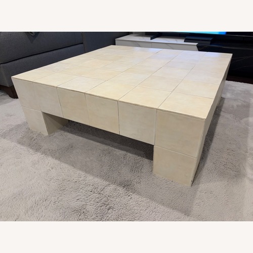 Used CB2 Cubo Ceramic Outdoor Coffee Table for sale on AptDeco