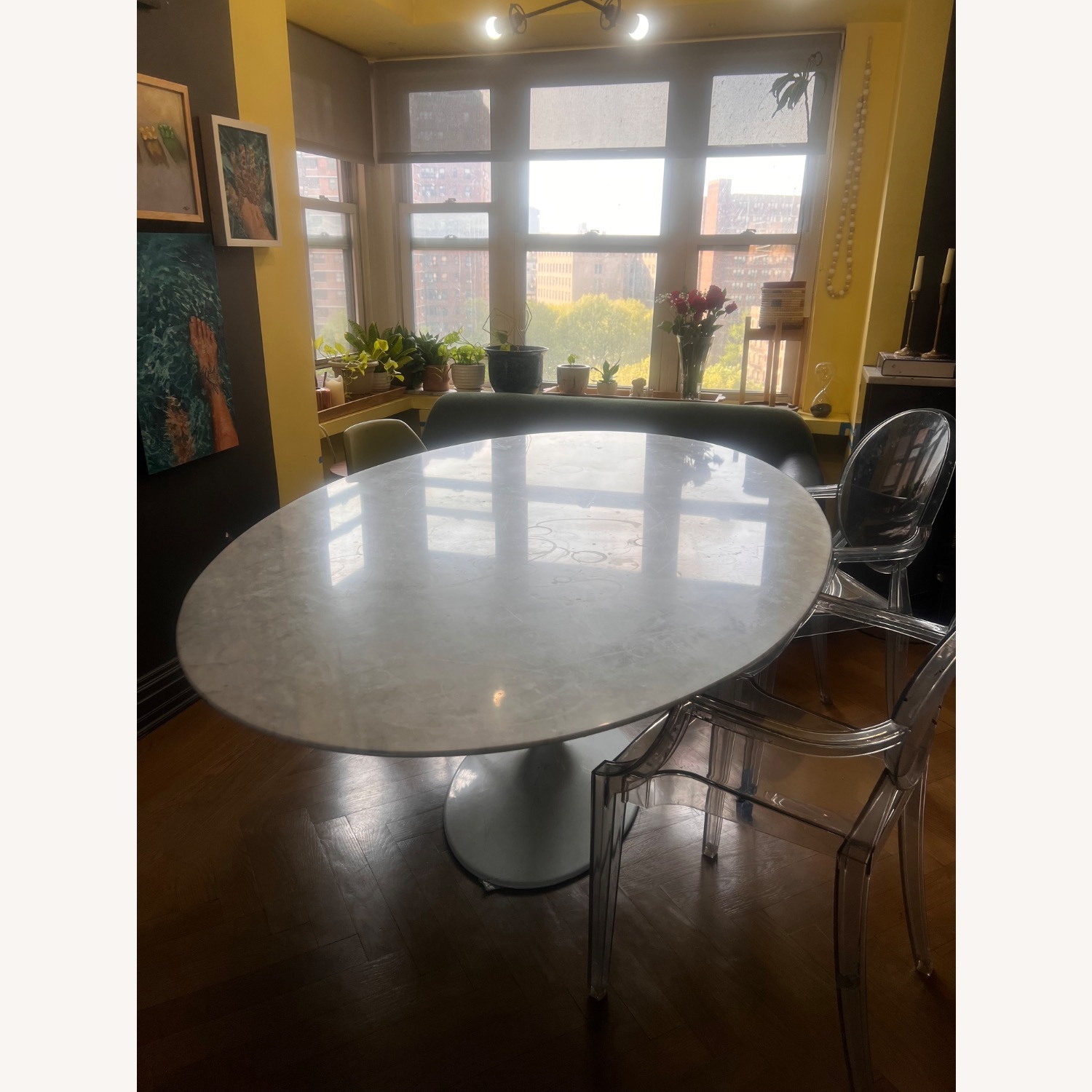 Sit Down NY White Marble Tulip Dining Table - image-4