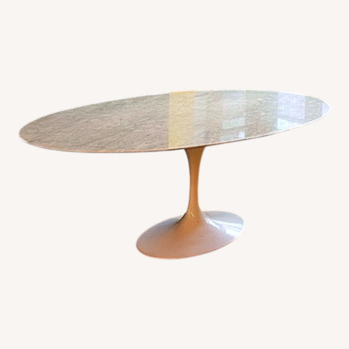 Used Sit Down NY White Marble Tulip Dining Table for sale on AptDeco