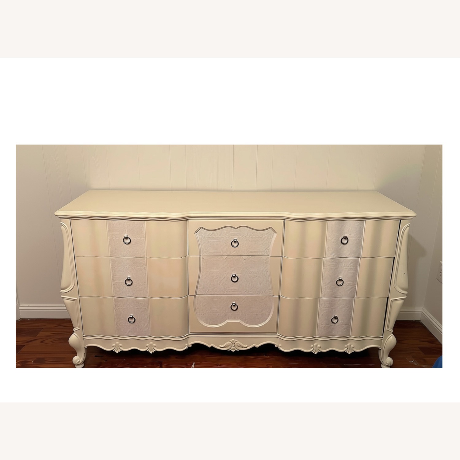 Vintage French Provincial White Wood Dresser - image-1