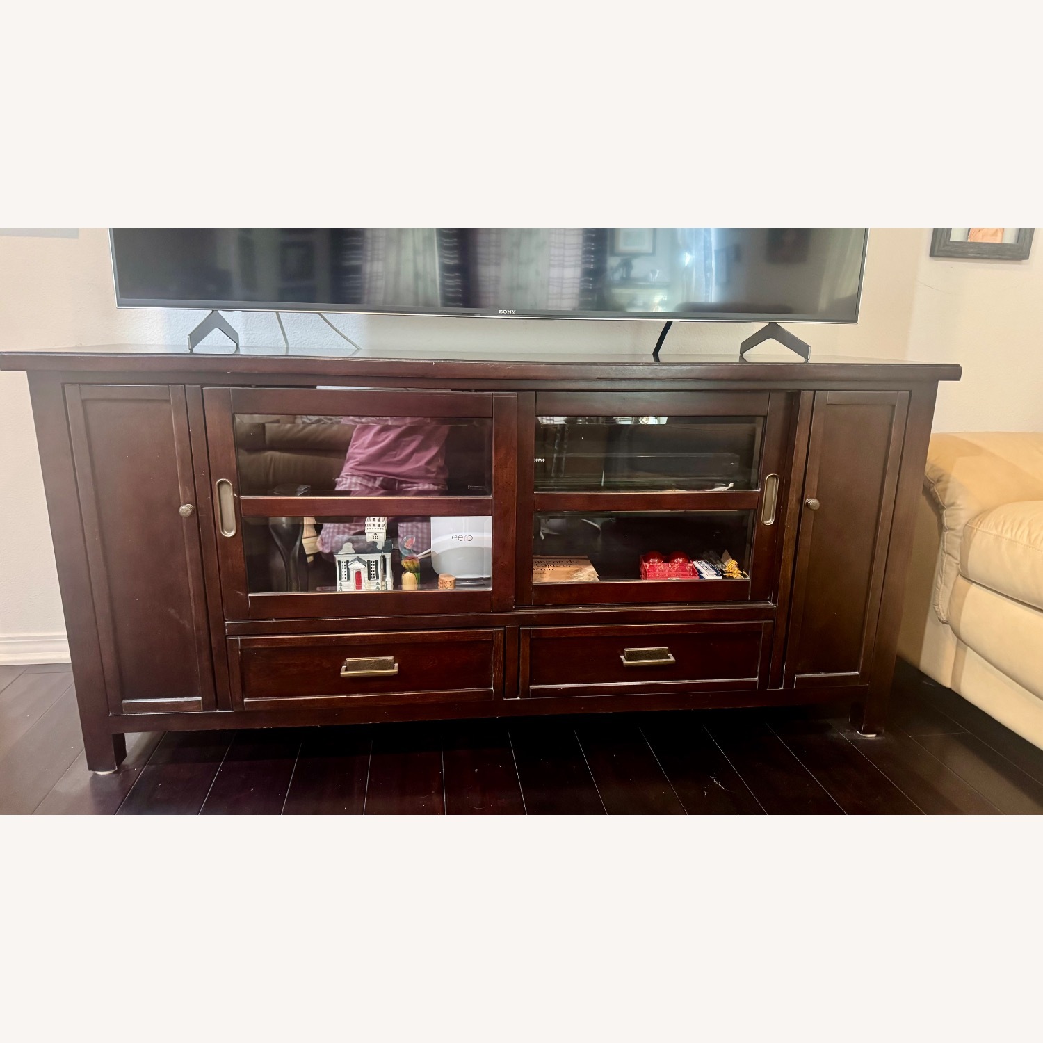 Drexel Dark Brown Wood Media Storage - image-1