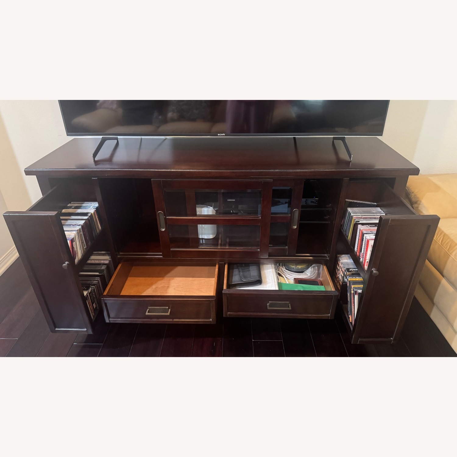 Drexel Dark Brown Wood Media Storage - image-7