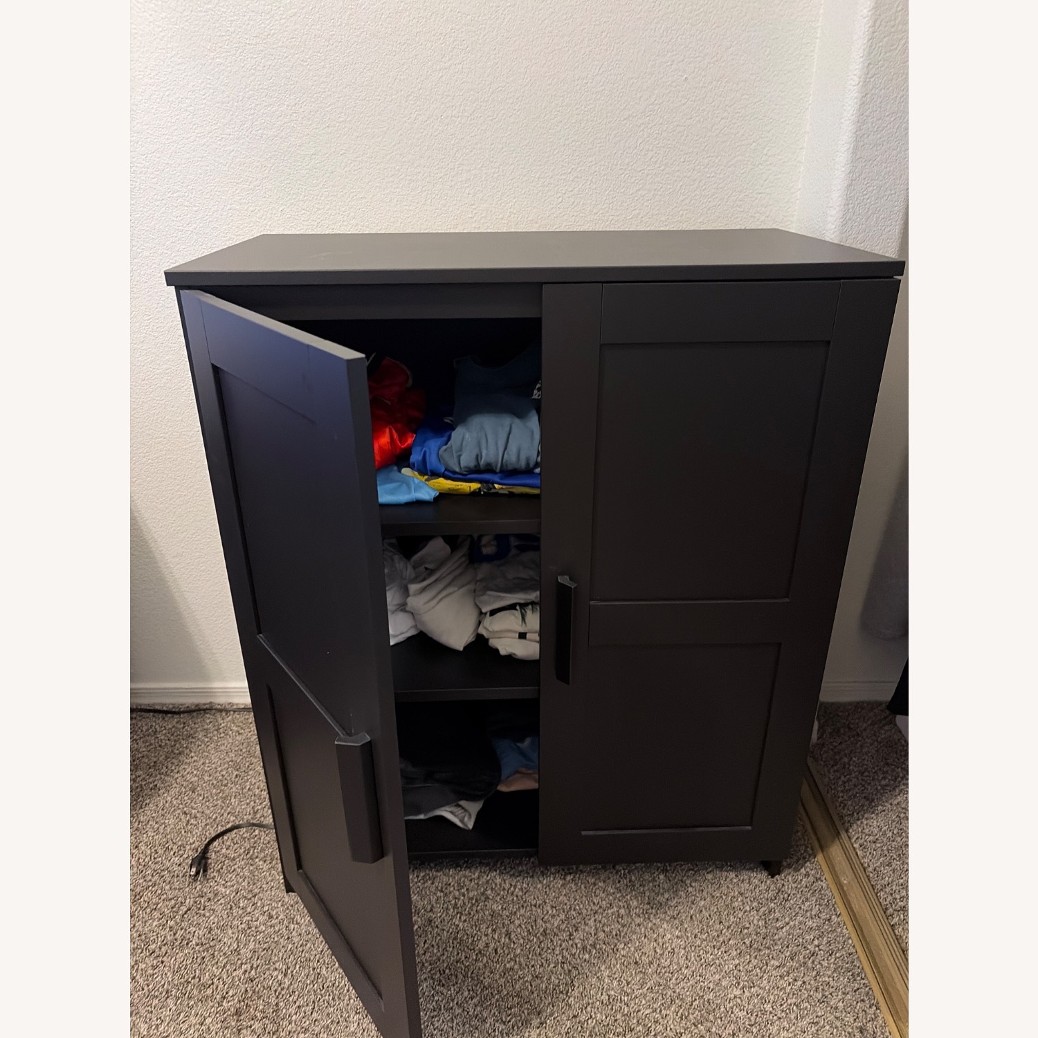 IKEA BRIMNES Cabinet With Doors, Black - image-1