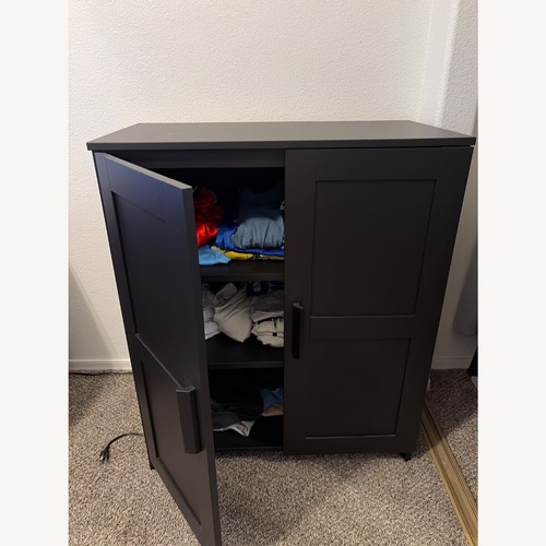 Used IKEA BRIMNES Cabinet With Doors, Black for sale on AptDeco