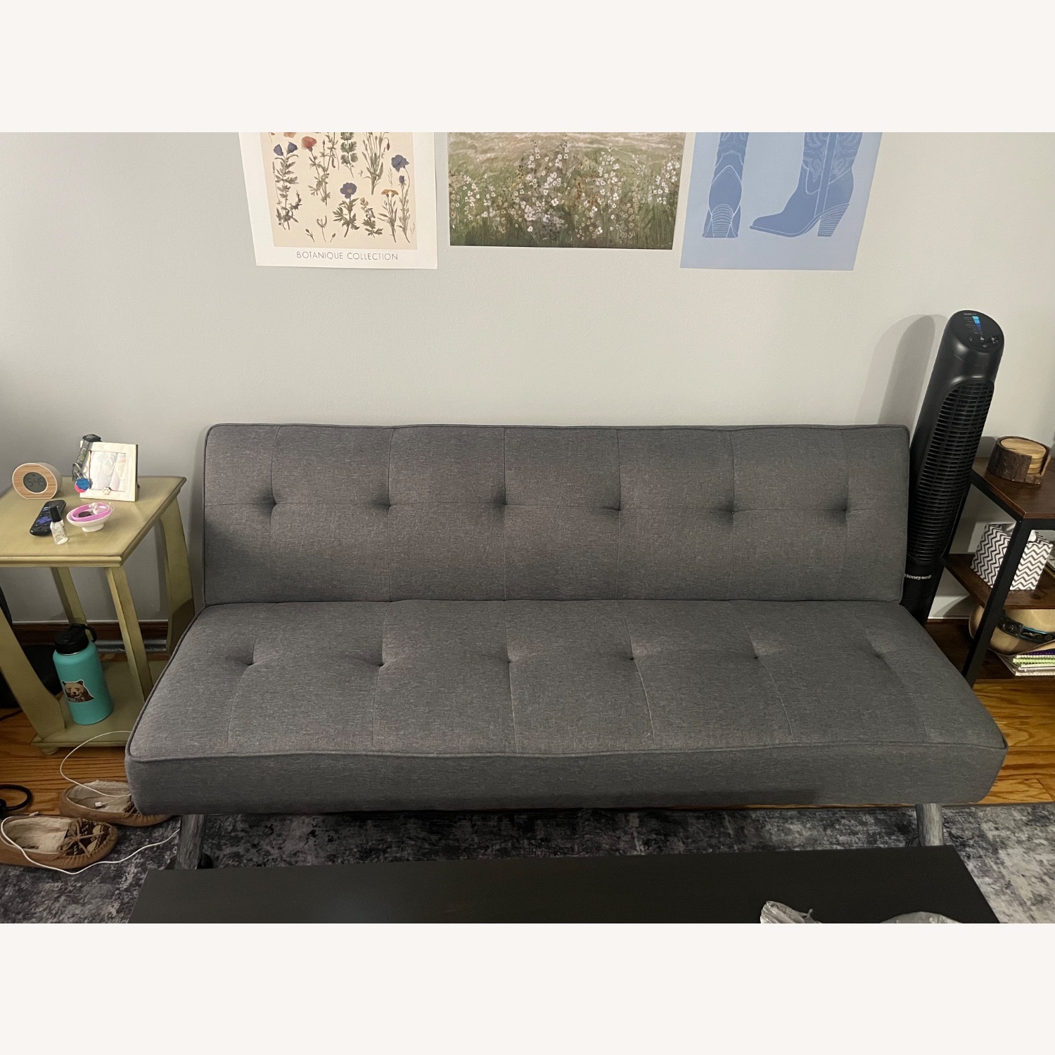 Walmart Dark Gray Fabric Futon - image-3