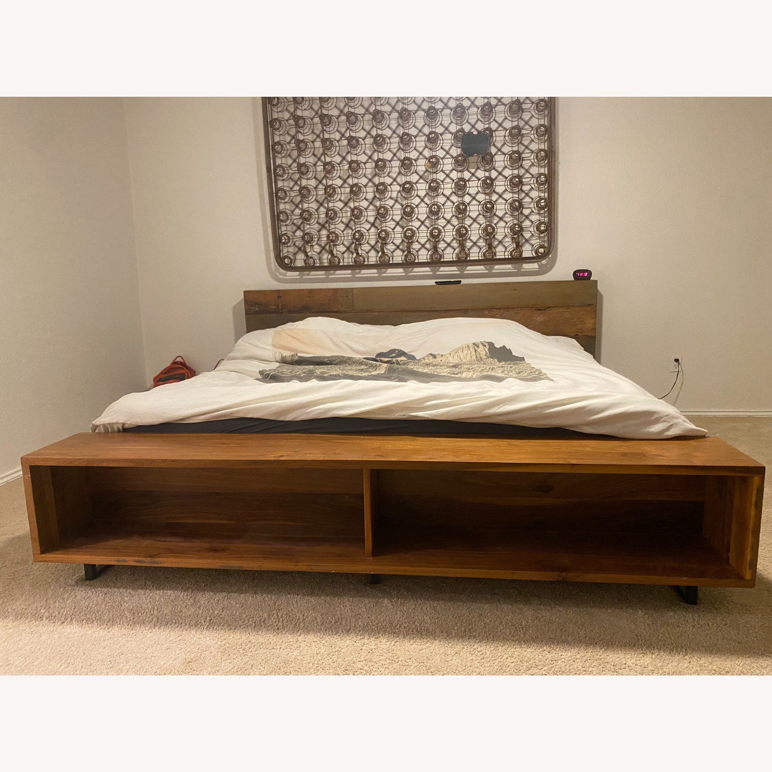 Crate & Barrel Atwood King Bed with Bookcase - image-4