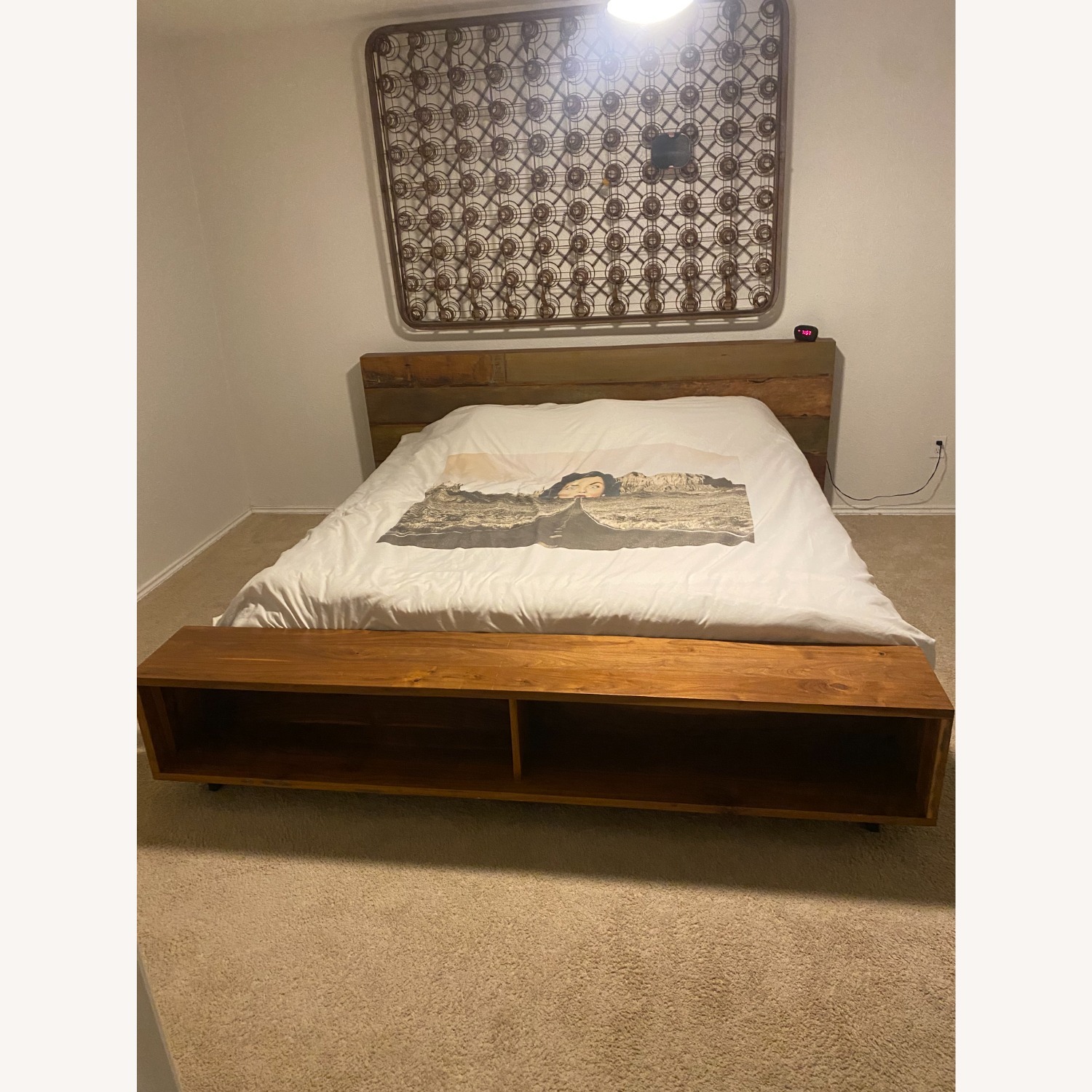 Crate & Barrel Atwood King Bed with Bookcase - image-1
