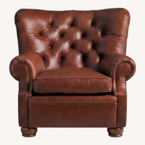 Used Arhaus Beacon Dark Brown Leather Armchairs for sale on AptDeco