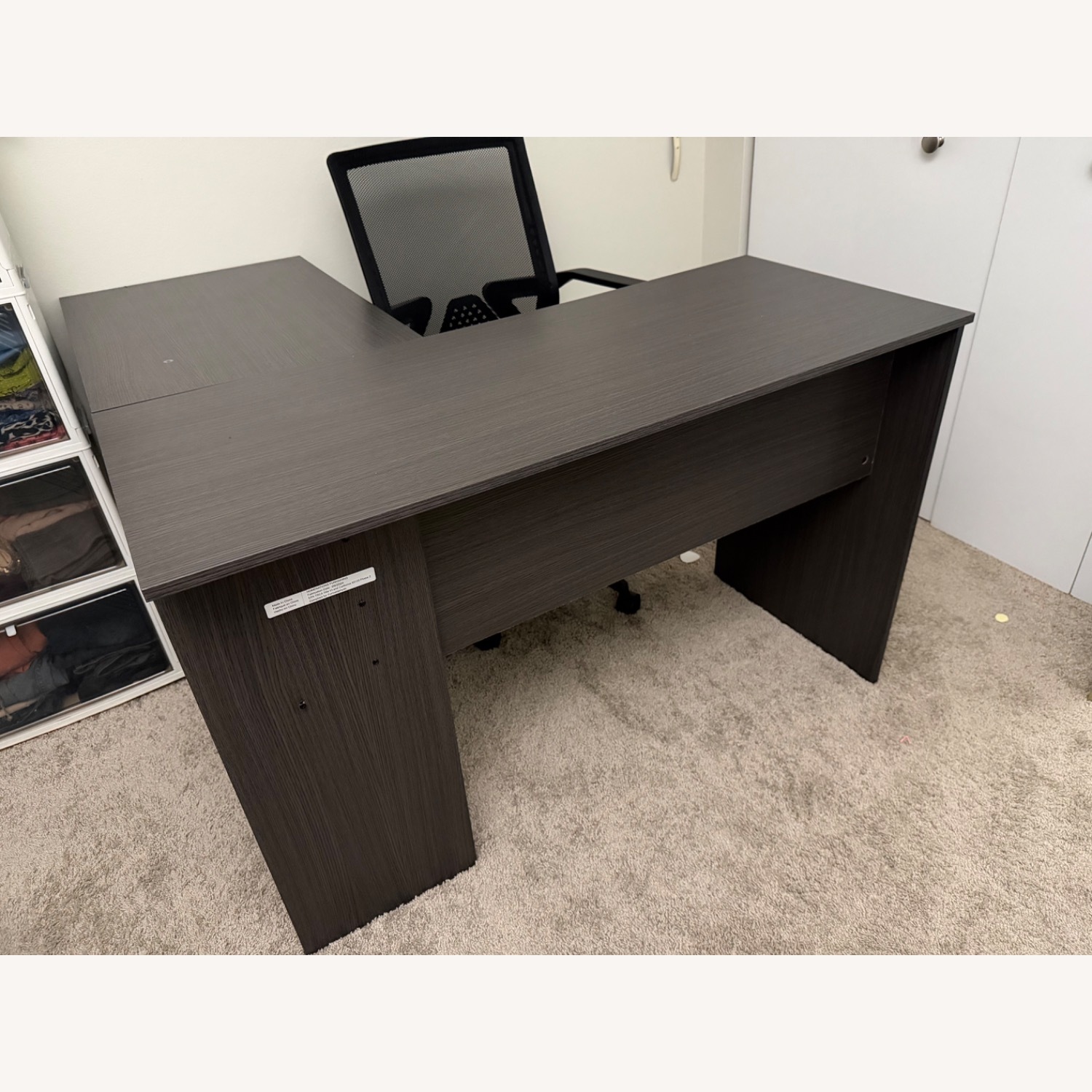 Staples Light Gray Wood Desk - image-1