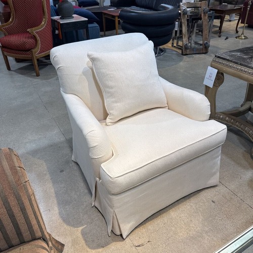 Used Tailored Skirted Club W Woven Upholstery Chair for sale on AptDeco