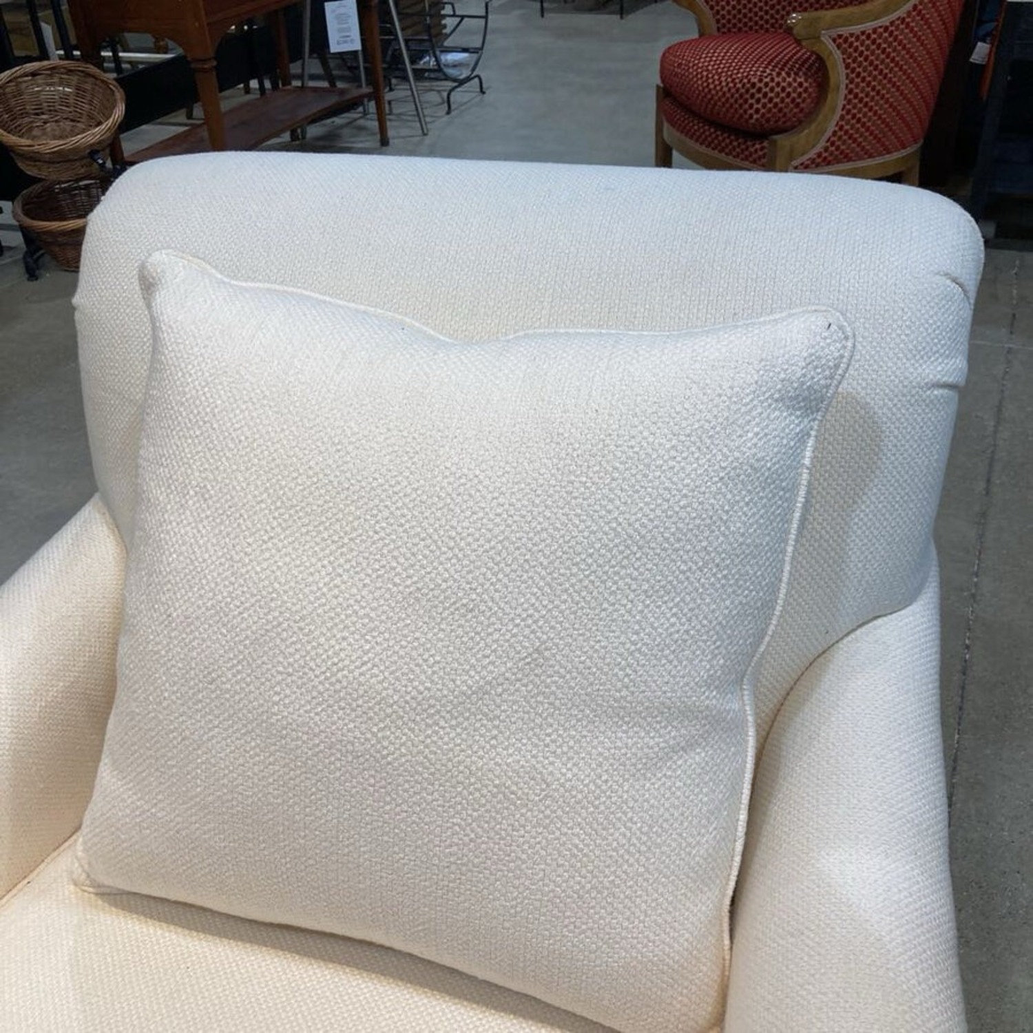 Tailored Skirted Club W Woven Upholstery Chair - image-4