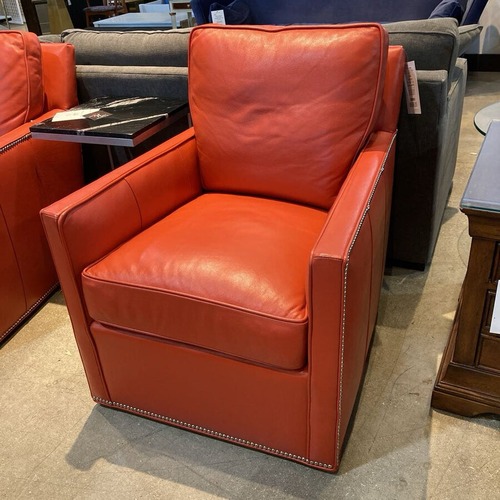 Used Top Grain Leather Katie Swivel Chair for sale on AptDeco