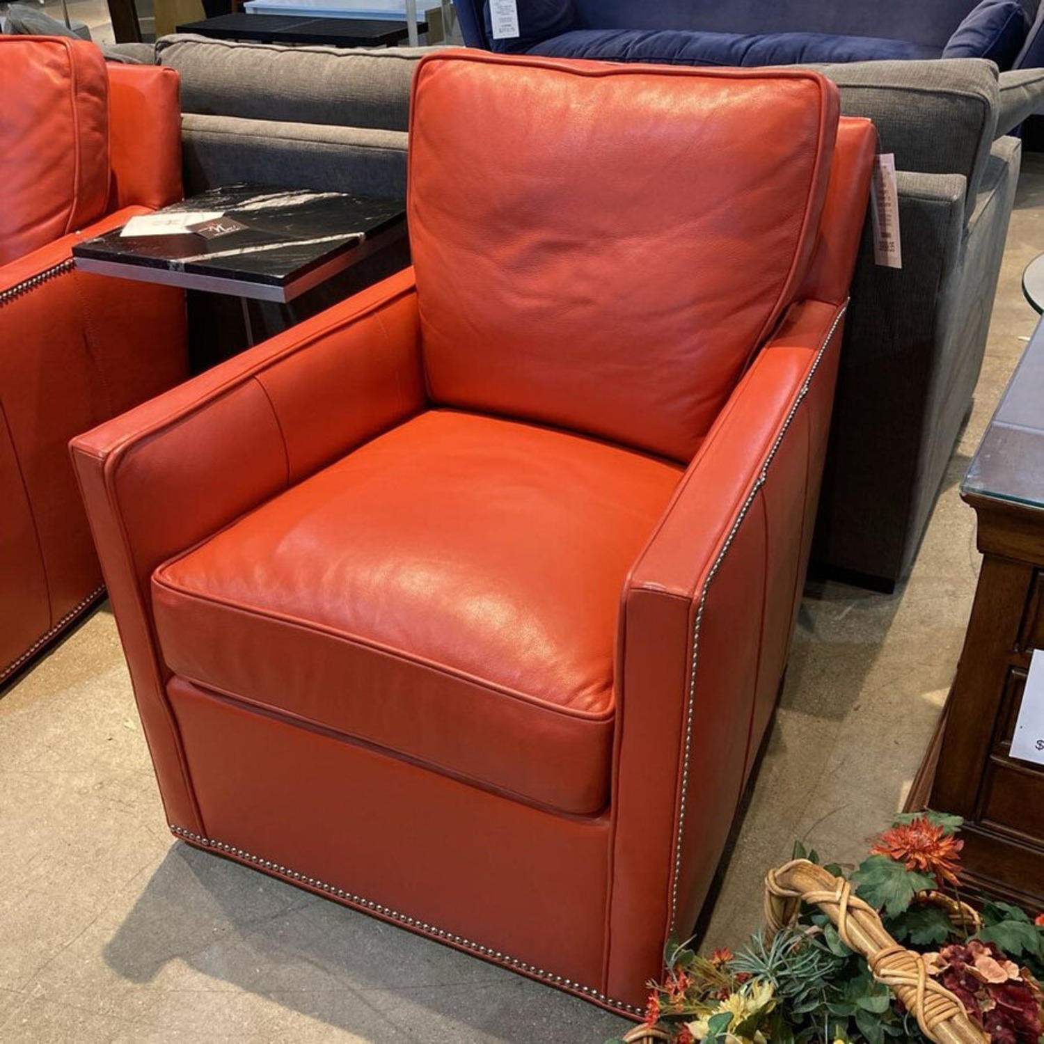 Top Grain Leather Katie Swivel Chair - image-2