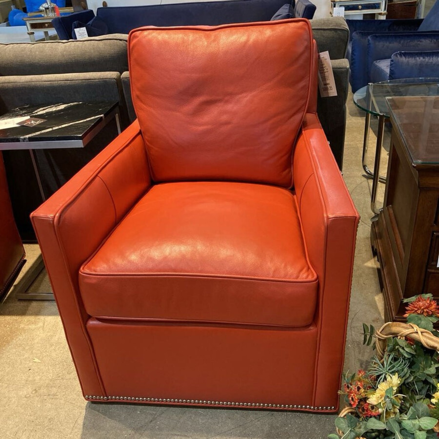 Top Grain Leather Katie Swivel Chair - image-10