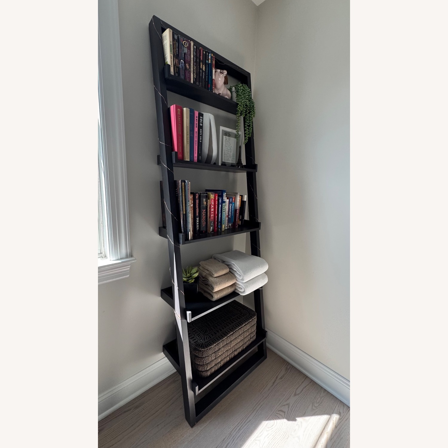 Crate & Barrel Dark Gray Wood Bookcase - image-5