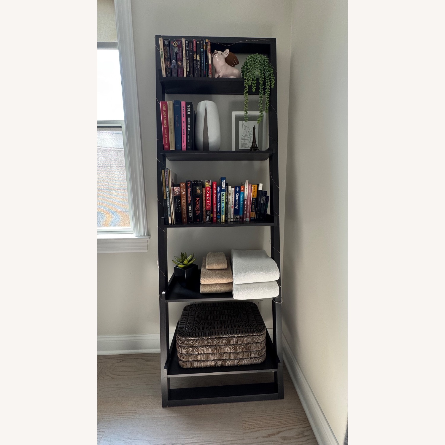 Crate & Barrel Dark Gray Wood Bookcase - image-4