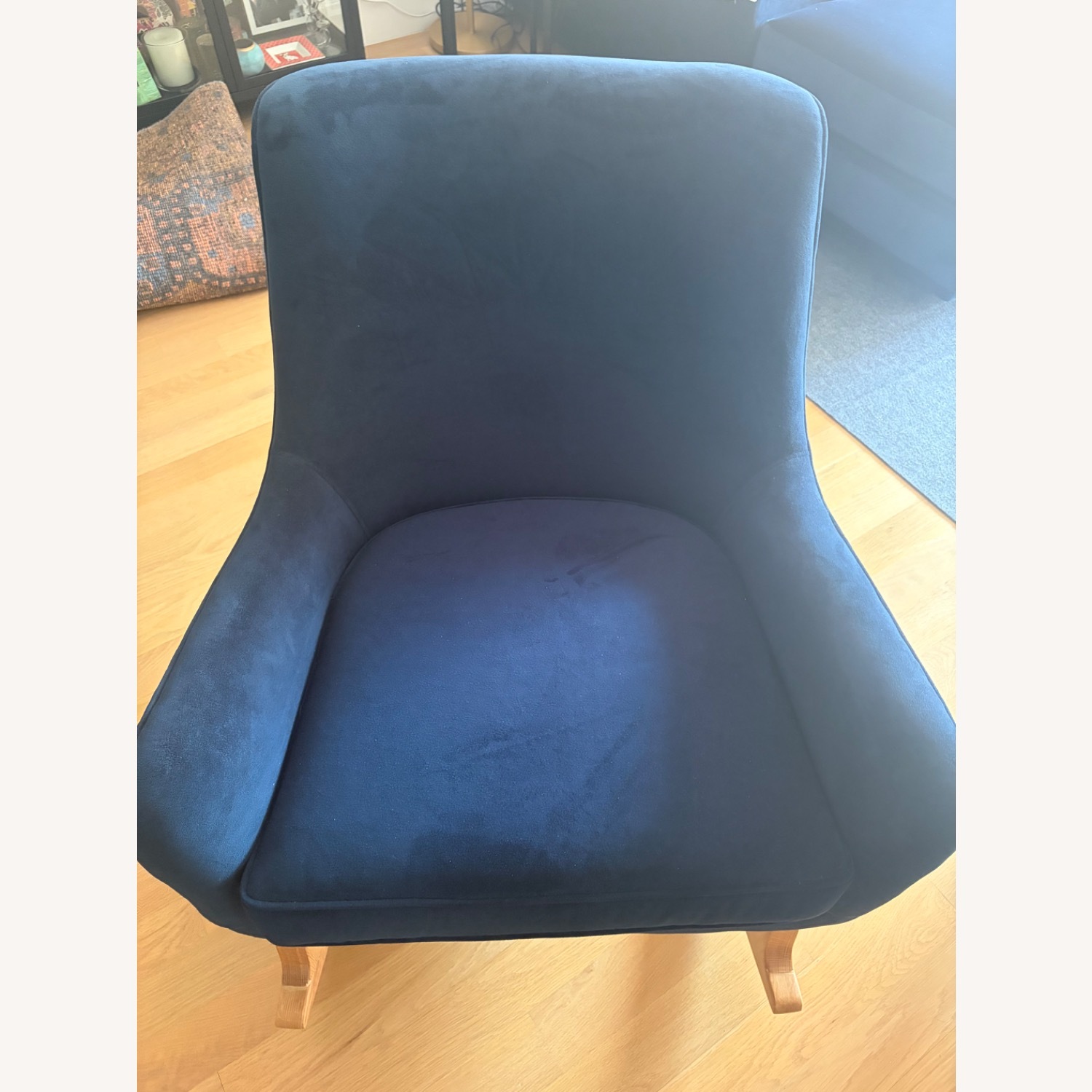 Room & Board Quinn Blue Velvet Rocking Chair - image-2