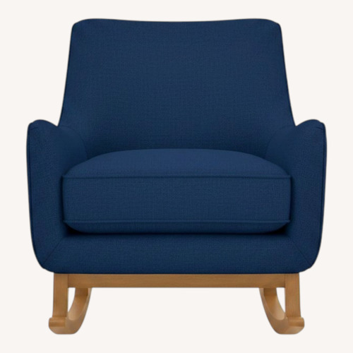 Used Room & Board Quinn Blue Velvet Rocking Chair for sale on AptDeco