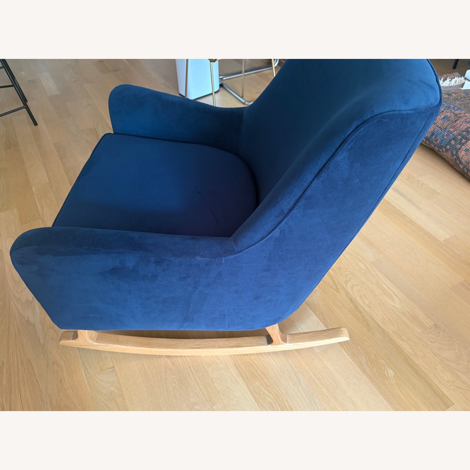 Room & Board Quinn Blue Velvet Rocking Chair - image-6