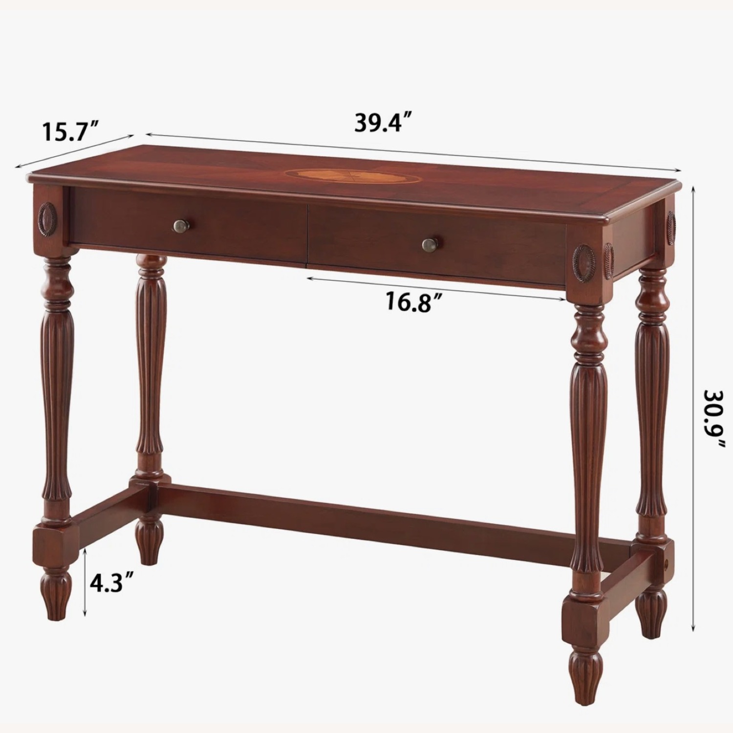 Darby Home Co Dark Brown Wood Writing Desk - image-4