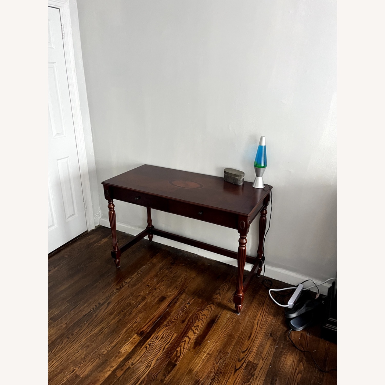 Darby Home Co Dark Brown Wood Writing Desk - image-1