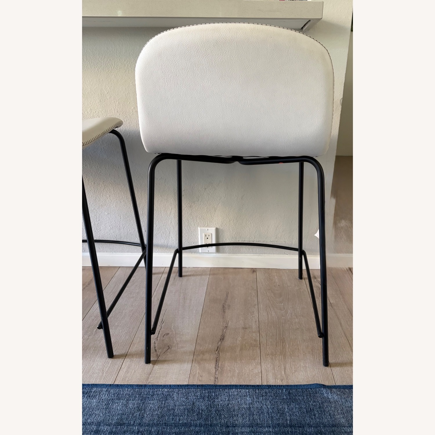 CB2 Primitivo White Leather Counter Stools - image-2