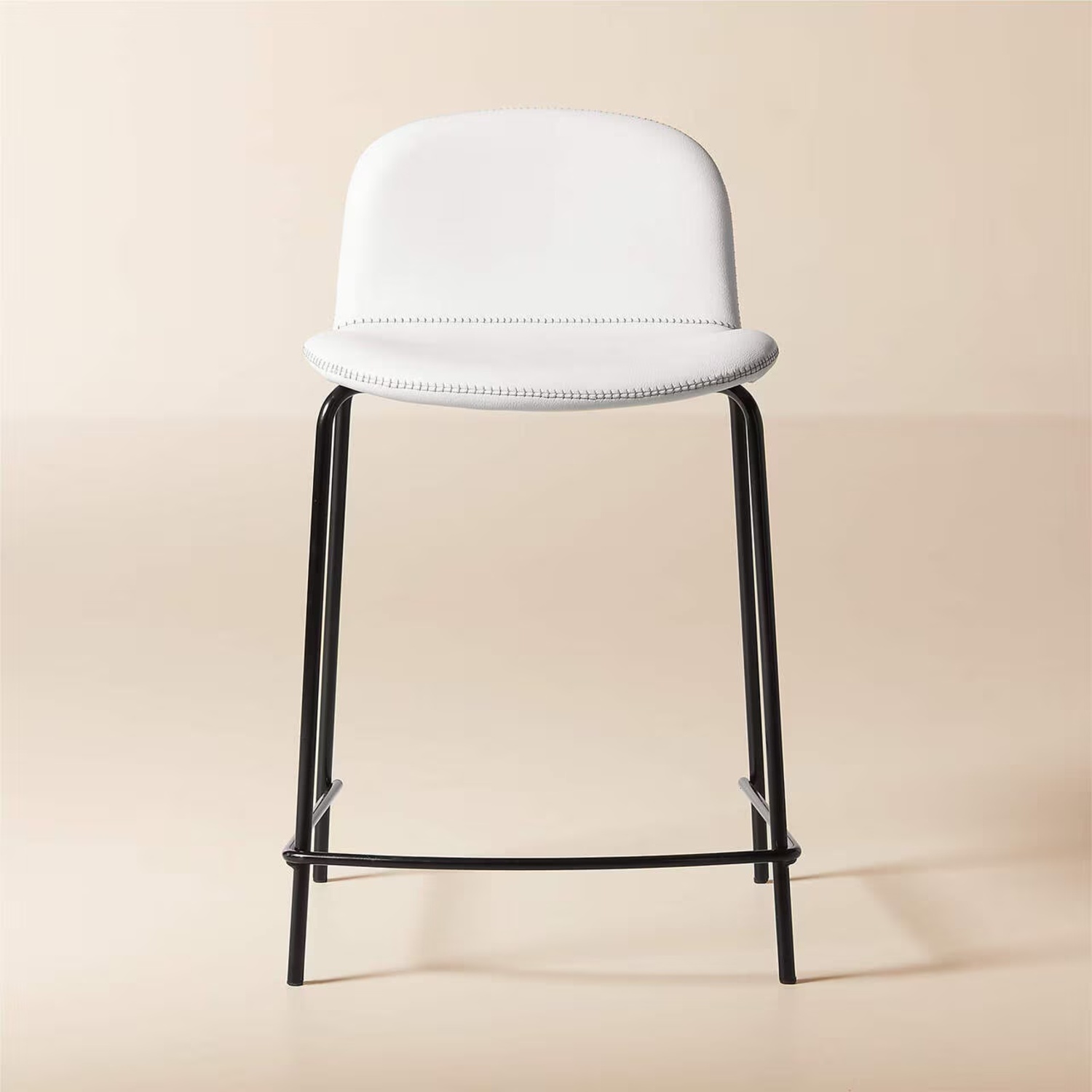 CB2 Primitivo White Leather Counter Stools - image-7