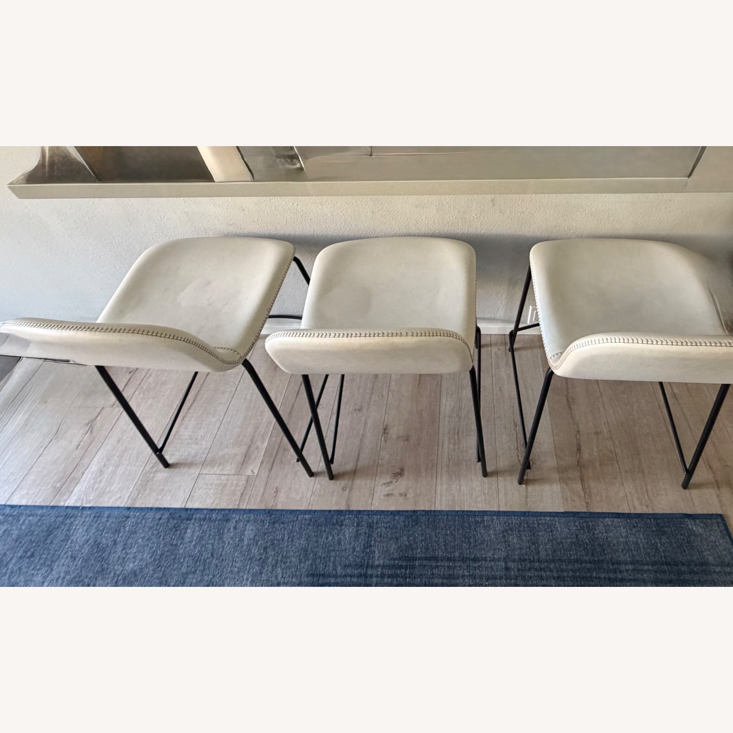 CB2 Primitivo White Leather Counter Stools - image-3