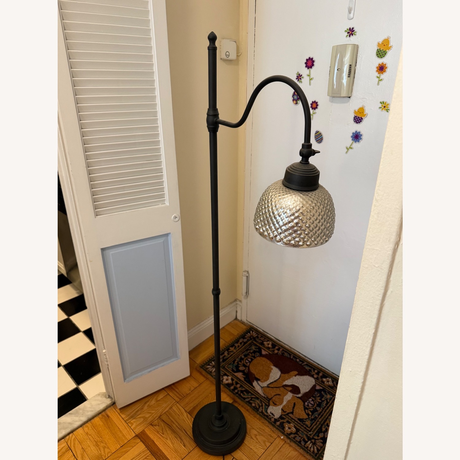 Pottery Barn Chloe Hobnail Mercury Glass Task Floor Lamp - image-1