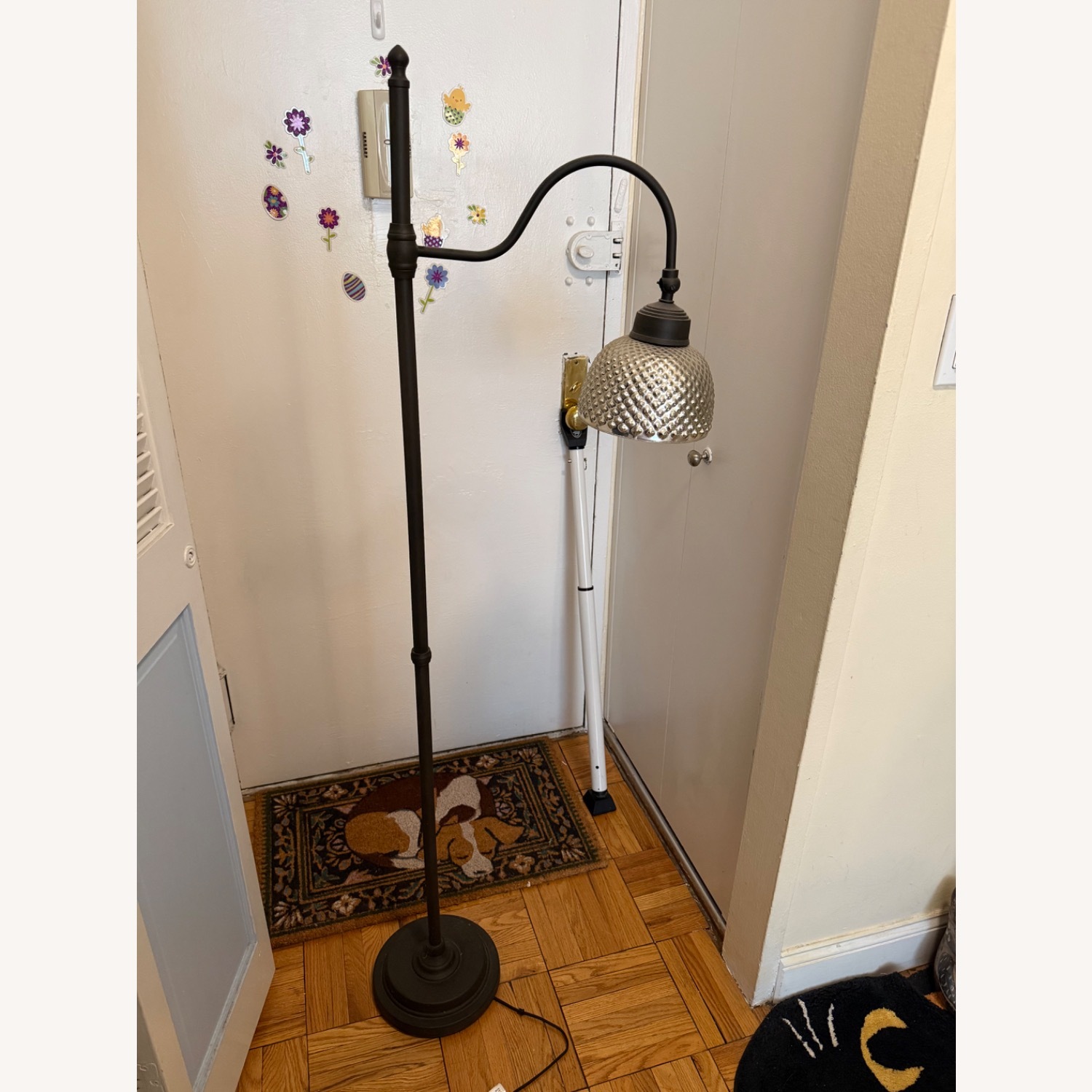 Pottery Barn Chloe Hobnail Mercury Glass Task Floor Lamp - image-3