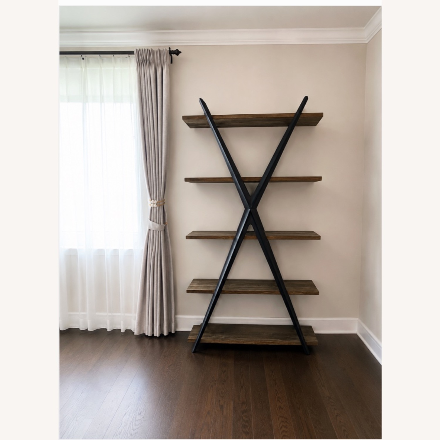 Restoration Hardware Wayatt Dark Brown Wood Bookcase - image-2