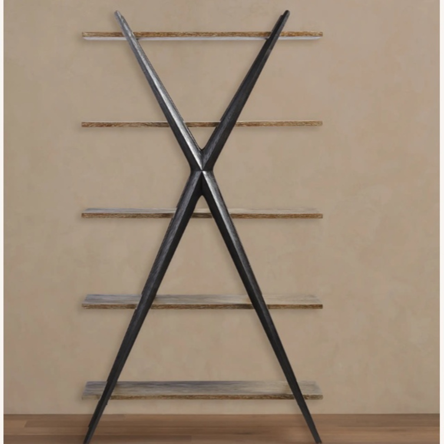 Restoration Hardware Wayatt Dark Brown Wood Bookcase - image-5