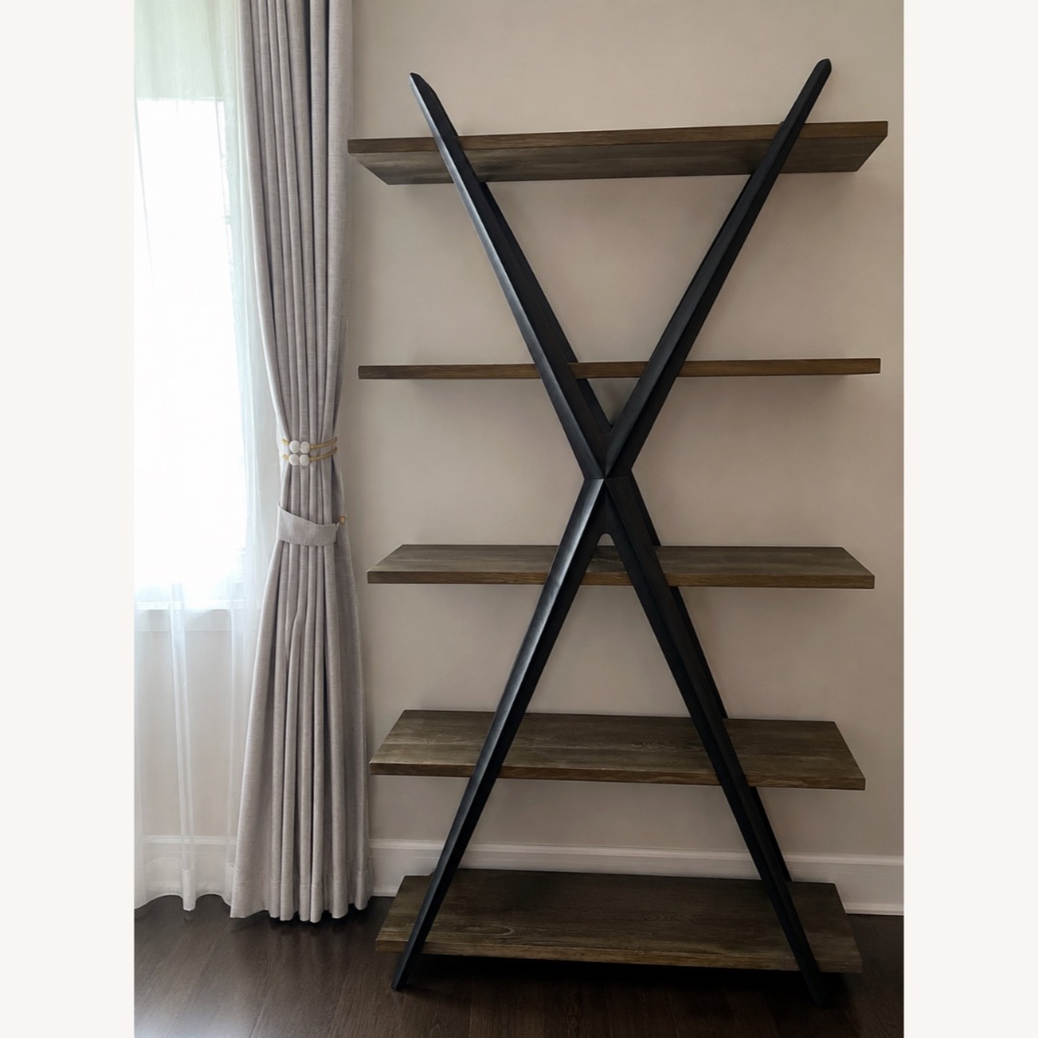 Restoration Hardware Wayatt Dark Brown Wood Bookcase - image-1