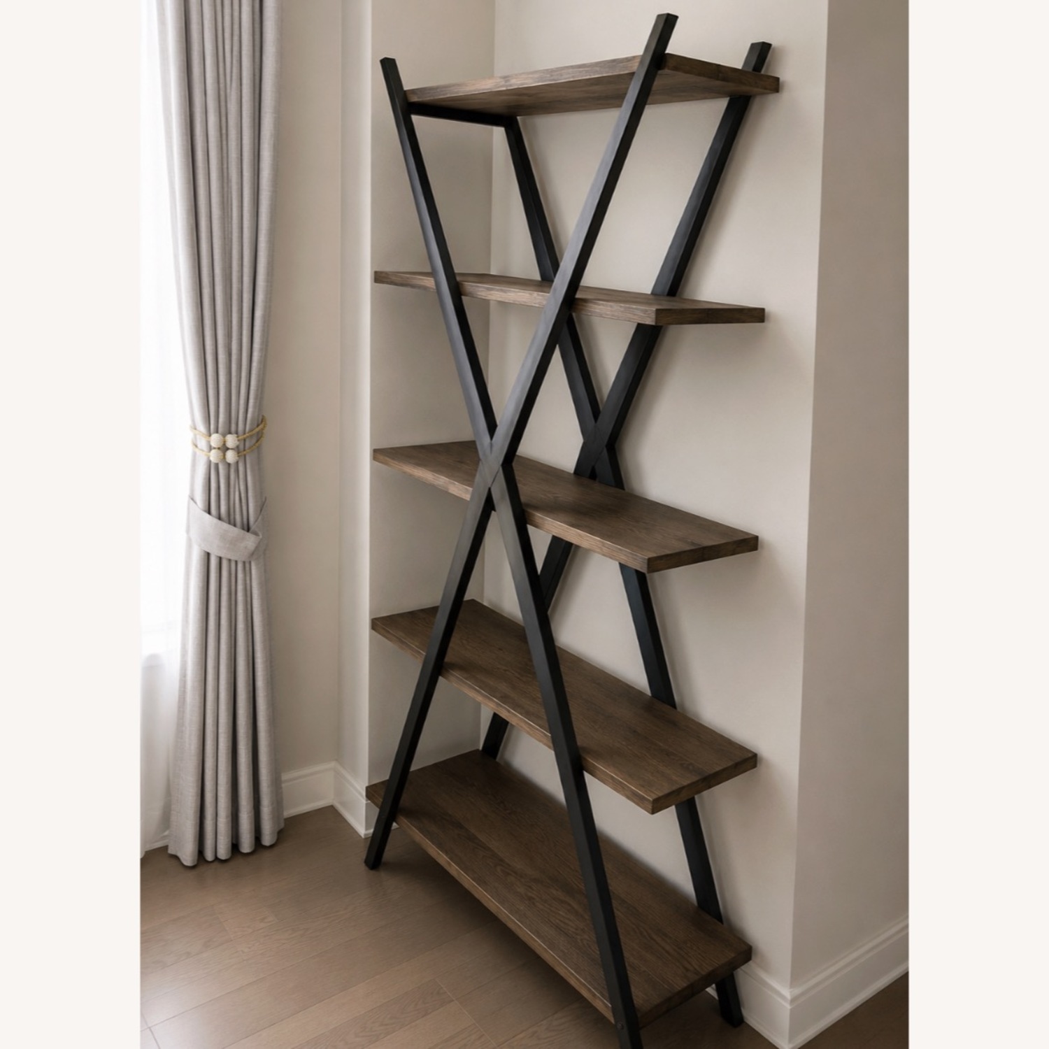 Restoration Hardware Wayatt Dark Brown Wood Bookcase - image-3
