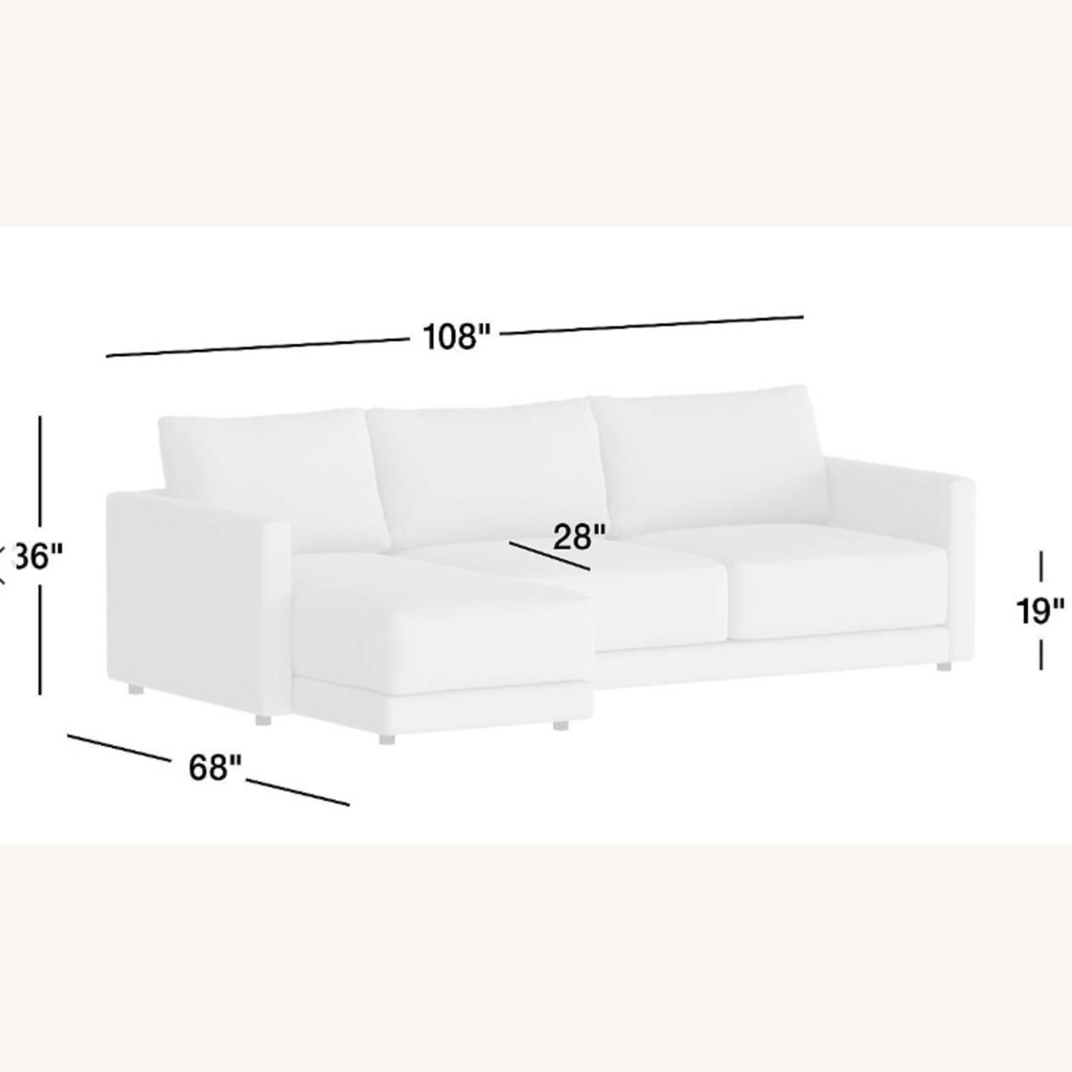 Crate & Barrel Gather Light Gray 2 Piece Sectional - image-7