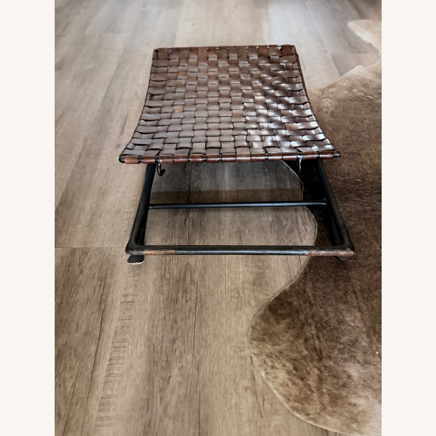 Brown Folding Stool - image-2