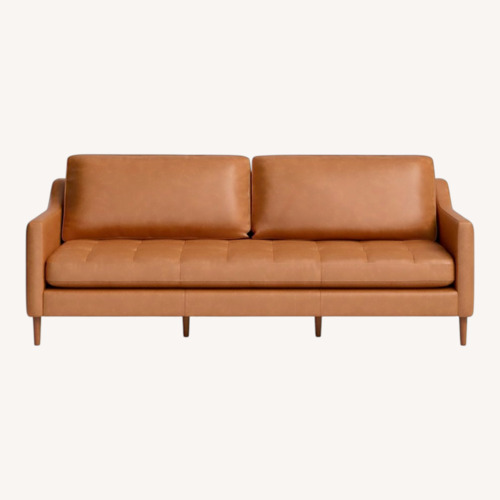Used Light Brown Leather 2 Seater Sofa for sale on AptDeco