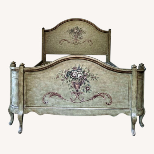 Used Domain Furniture Brown Wood Queen Bed for sale on AptDeco