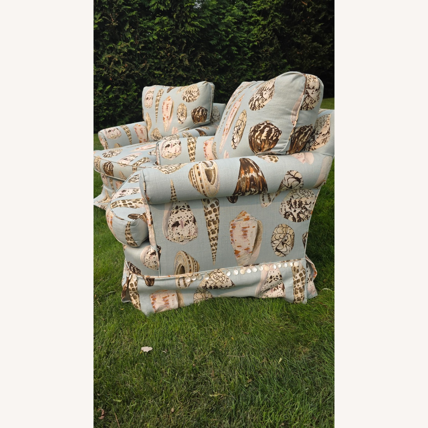 Linen Mother of Pearl Accents Club Chairs - image-2