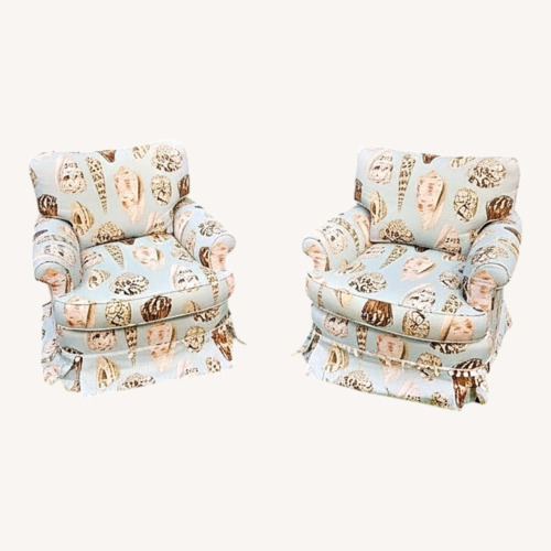 Used Linen Mother of Pearl Accents Club Chairs for sale on AptDeco